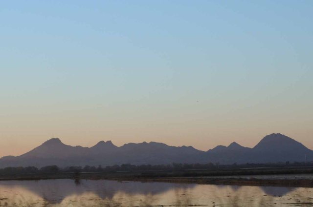 Sutter Buttes at sunset