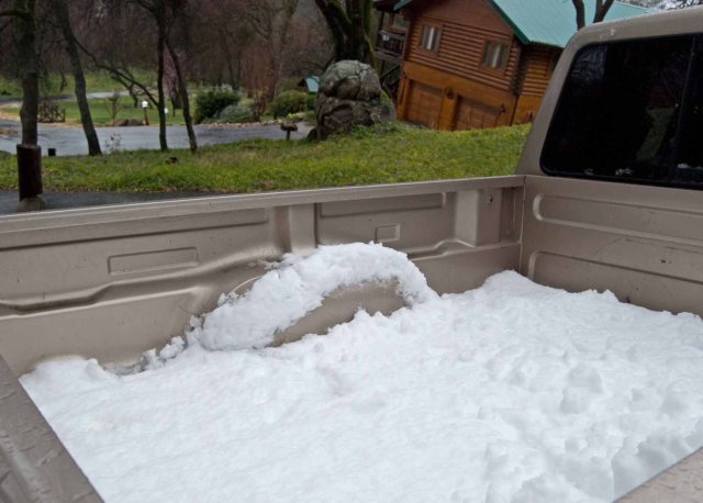 snow in pickup